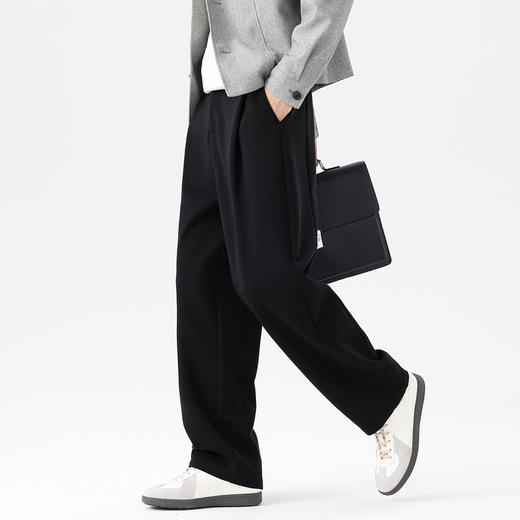 GXG男装25秋季时尚舒适弹力半松紧腰商务通勤西裤男式直筒休闲裤K&C 商品图2