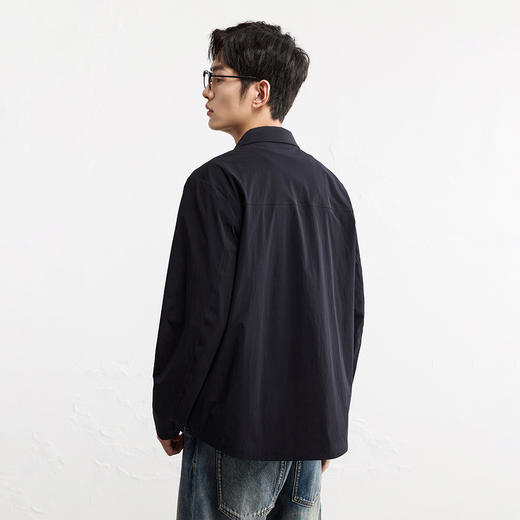 GXG男装25秋季经典翻领商务夹克简约百搭日常通勤男式休闲上衣K&C 商品图3