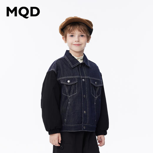 【秒】【MQD】男童冬季潮酷异料精致休闲翻领棉衣 商品图2