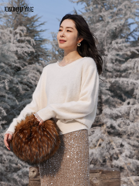【门店同款】ENJOY冬季“暖冬软糖”蕾丝花边套头针织 168099569