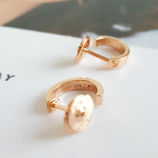 【95新】Cartier卡地亚LOVE系列B8029000小号玫瑰金LOVE圈形耳环宽度2.6mm女士031225NJS20 商品图5