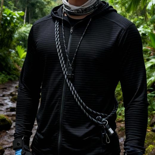 灰壳美利奴羊毛连帽外套男户外徒步登山保暖连帽开衫抓绒外套 商品图3