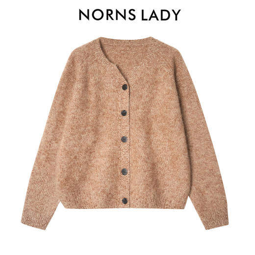 NORNS LADY诺恩 羊毛V领针织开衫女宽松百搭上衣外套 H25SK09851 商品图4