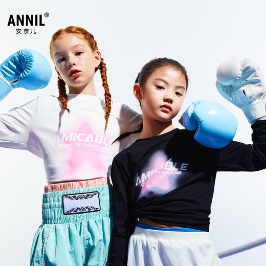 女童圆领长袖针织衫秋季新款安奈儿童装EG531671 商品图1