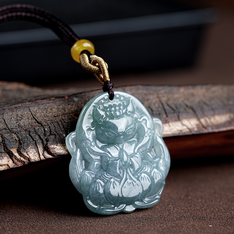 翡翠A货危九尾狐吊坠合集--守护你和她/他