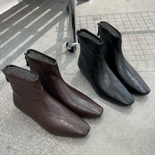 凯撒KS6952 复古做旧小方头切尔西短靴 商品图0