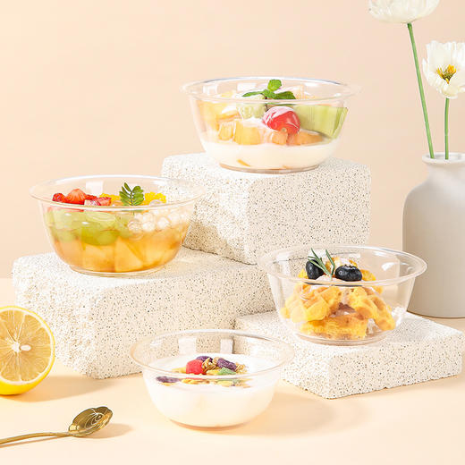 美丽雅晶透碗水晶航空碗一次性加厚圆形餐碗 商品图5