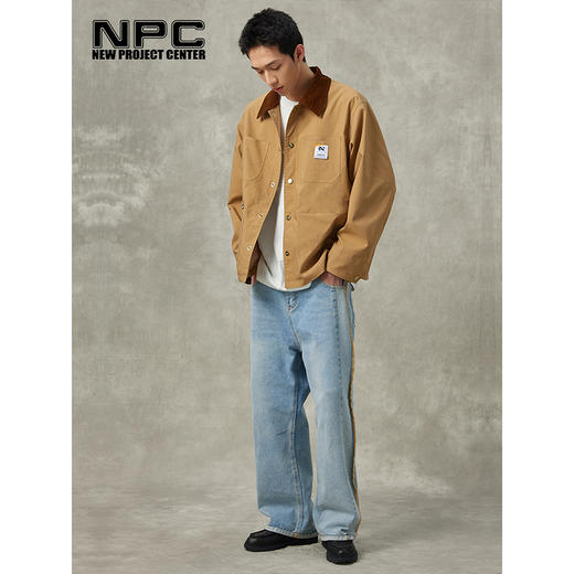 NPC潮牌灯芯绒翻领撞色外套复古工装秋季情侣夹克外套NP36TJ31 商品图1