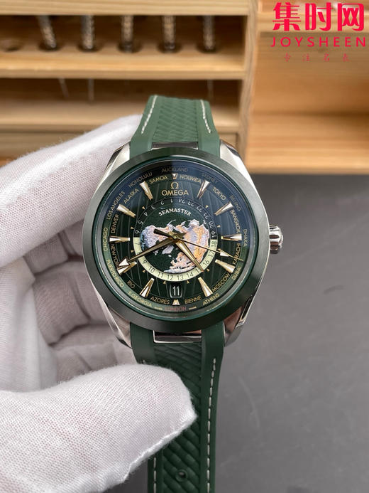 VS欧米茄新款海马世界时系列 VS海马世界时墨绿 绿海马 海马世界时绿色款 男士腕表 表径43mm 商品图0