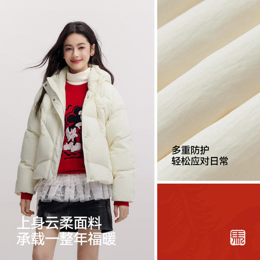 【爆品主推】森马羽绒服女春季90绒子三防肌理oversize连帽衣服设计感慵懒外套 商品图3