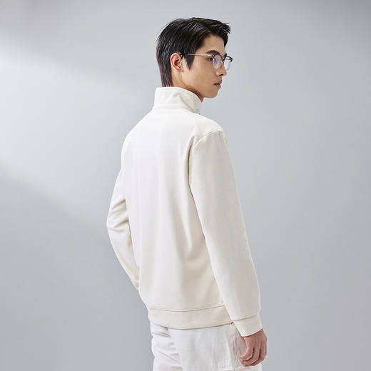 GXG男装25春季简约翻领拉链上衣男式休闲宽松百搭舒适polo领卫衣K&C 商品图3
