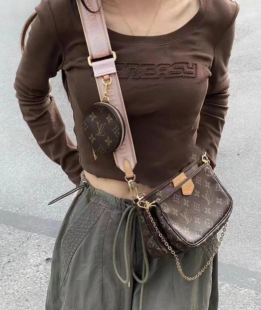 D121537时尚单品标志性老花满印三合一链条包包小包 商品图4