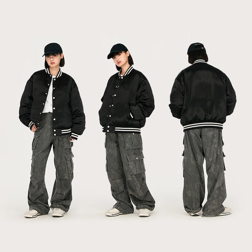 NPC潮牌醋酸90白鸭绒字母刺绣棒球服羽绒服男夹克立领新NP48DJ20 商品图3