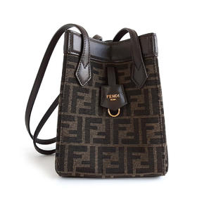 【95新】FENDI芬迪8BS083老花mini Origami折叠包水桶包单肩包女士141225AK06