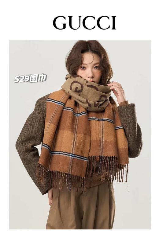 D121584情侣款可双面佩戴舒适亲肤双面羊绒围巾 商品图7