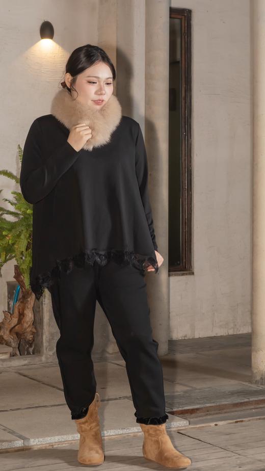 一周发货【加绒加厚 花边裤】冬季想要显瘦的加绒裤子，就是这款！专门做的放量修身版，后腰松紧，加大定制版，上身显瘦包容身材，裤脚立体花边设计，大码姐妹也能穿的修身款，模特身高168参考 商品图13