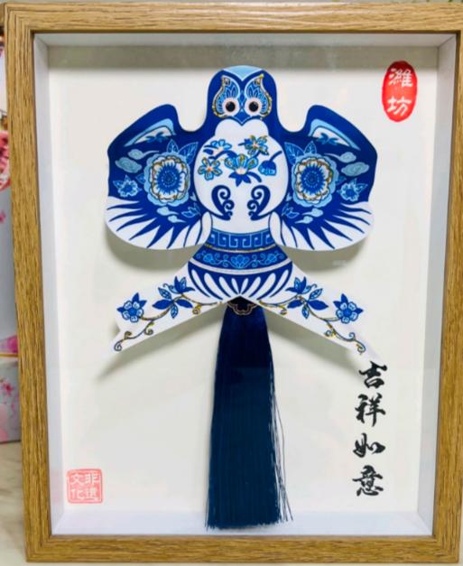 青花宝瓶蓝燕相框风筝（流苏款） 商品图2