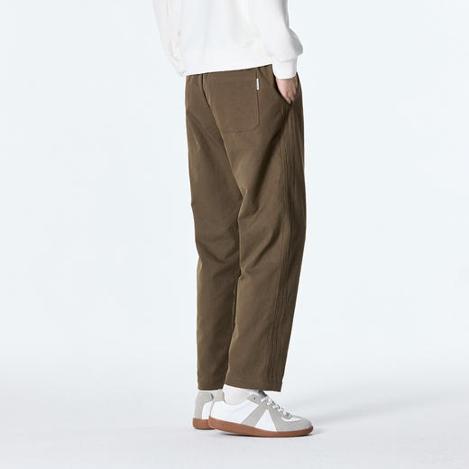 GXG男装秋季时尚简约纯色舒适松紧腰头直筒裤男式系绳休闲长裤K&C 商品图11