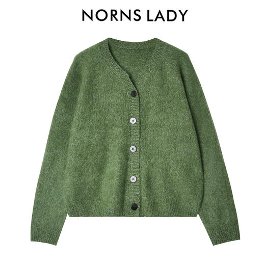 NORNS LADY诺恩 羊毛V领针织开衫女宽松百搭上衣外套 H25SK09851 商品图2