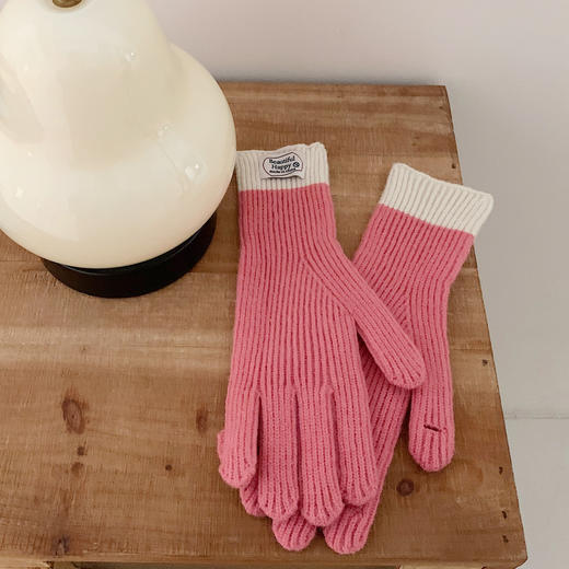 【YW】无忧购“礼物季”秋冬新款针织五指手套ins风时尚保暖高颜值骑车防寒防风毛线手套（截单后3-5天发货) 商品图5