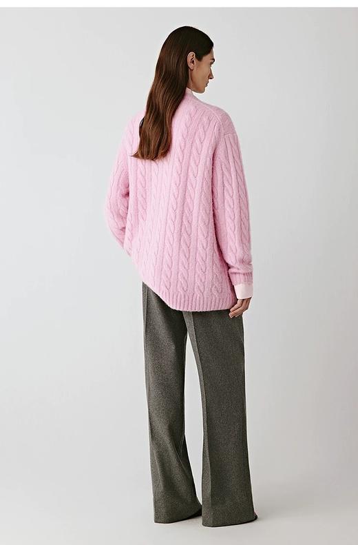 一店z 【秀场同款】含绵羊毛&羊驼毛！小禾立体绞花羊毛混纺简约针织毛衣 商品图5