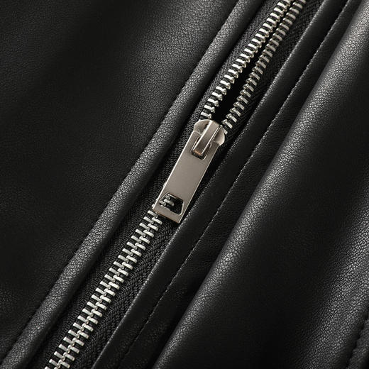 GXG男装25秋季经典简约百搭pu皮夹克防风休闲易打理男式翻领外套K&C 商品图11