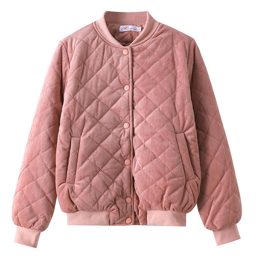 丁摩 棉衣女秋冬季时尚金丝绒短款轻薄保暖外套夹棉棉服5ZF-1968 商品图4