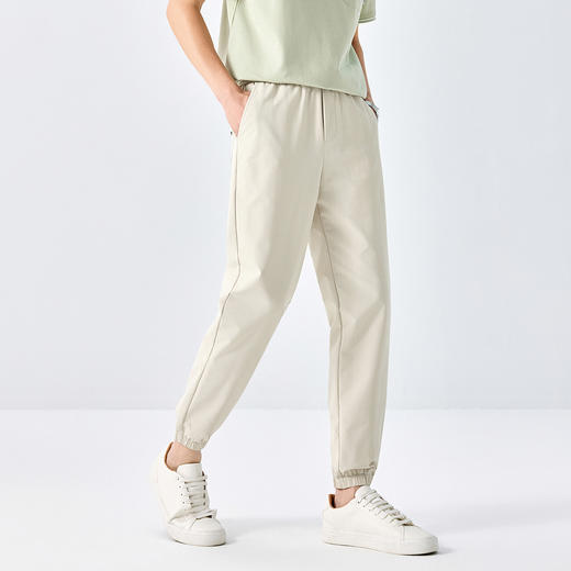 GXG男装25夏季时尚撞色抽绳舒适松紧腰简约百搭男式束脚长裤K&C 商品图10