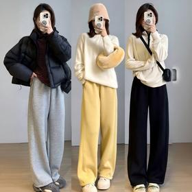 Beau Muse小暖炉加绒加厚休闲卫裤 脚口抽绳版/小个子束脚版