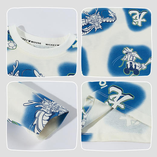 迪士尼纯棉印花T恤春秋款男童柔软亲肤T恤中大童运动休闲打底上衣XD1DS051 商品图5