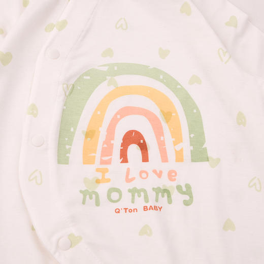 棉果果春季新品男宝女宝卡通彩虹柔软舒适莫代尔偏襟连体衣M101720426004 商品图2