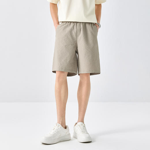 GXG男装25夏季时尚抽绳弹力松紧腰薄款透气运动休闲男式五分短裤K&C 商品图4