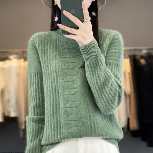 【清河羊毛羊绒专场】鹿展Z017 女士半高领羊毛衫 商品图5