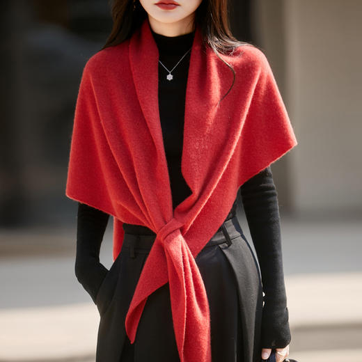 【清河羊毛羊绒专场】鹿展Z199 女士披肩   商品图0