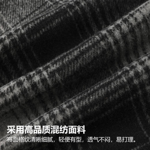 GXG男装25秋季时尚撞色棋盘格纹复古简约工装通勤男式翻领夹克K&C 商品图7