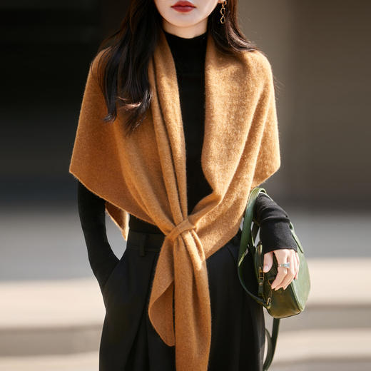 【清河羊毛羊绒专场】鹿展Z199 女士披肩   商品图2