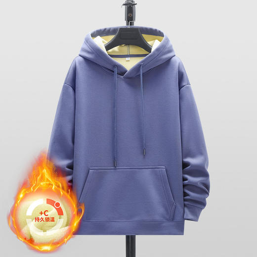 GXG男装【加绒保暖】冬季时尚潮流抽绳宽松休闲男式连帽卫衣K&C 商品图4