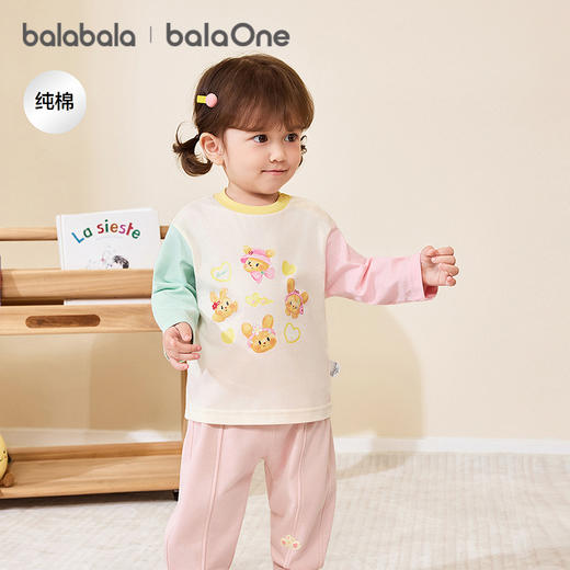 【balaOne】巴拉巴拉童装儿童长袖t恤男女童2026新款春秋装纯棉萌 商品图0