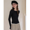 OLrain欧芮儿黑色长袖T恤女百搭显瘦舒适透气 商品缩略图3