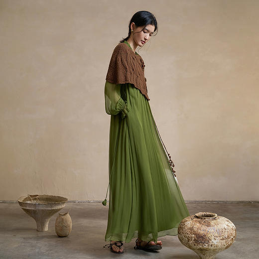 【林栖设计小店】轻雅真丝|桑蚕丝连衣裙松弛浪漫仙气2026早春新款长裙女1961179 商品图3