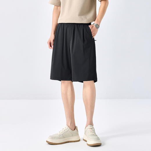 GXG男装25夏季时尚隐形拉链五分运动裤宽松直筒男式休闲短裤K&C 商品图1