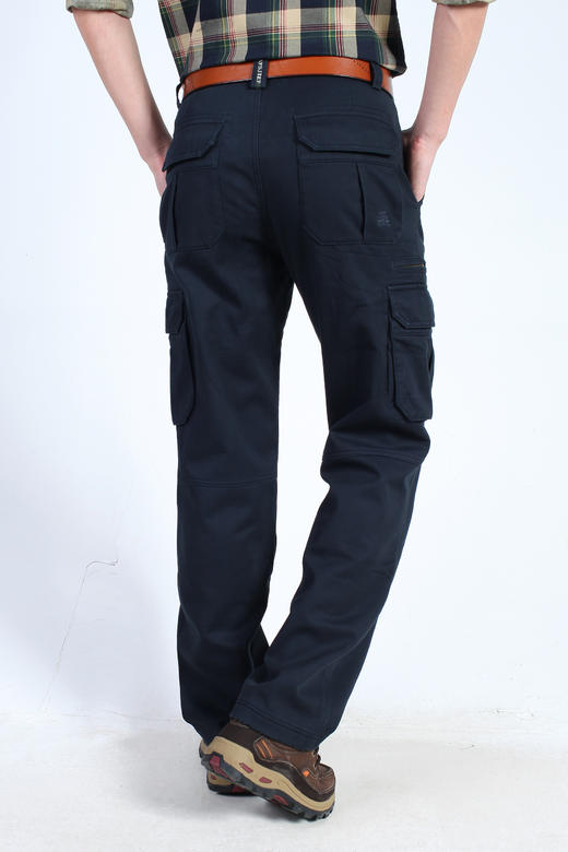 工厂直销男士秋冬户外加绒保暖休闲大码多袋裤9123A加厚工装 商品图1