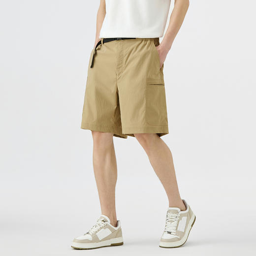 GXG男装【工装多袋】25夏季插扣腰带松紧腰户外沙滩男式休闲短裤K&C 商品图6