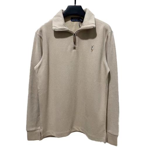 D121550彩标小马刺绣纯色半拉链针织卫衣男女同款 商品图1