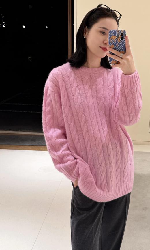 一店z 【秀场同款】含绵羊毛&羊驼毛！小禾立体绞花羊毛混纺简约针织毛衣 商品图8