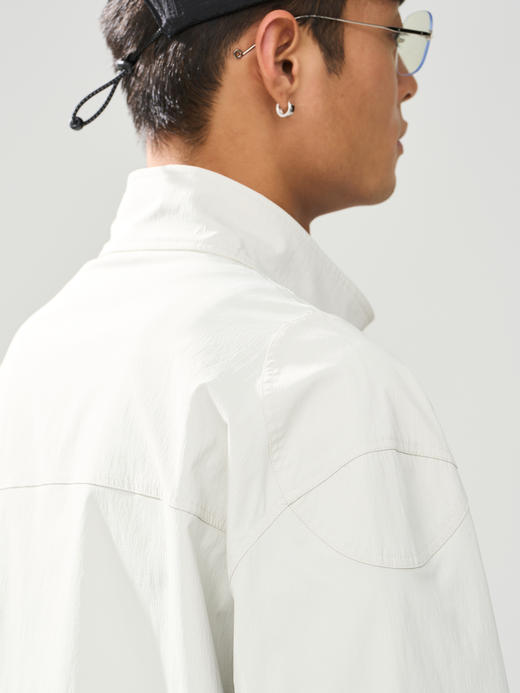 【一口价不退换 买六免一】ANTIOFF 暗格纹纸感肌理立领廓型夹克 商品图3