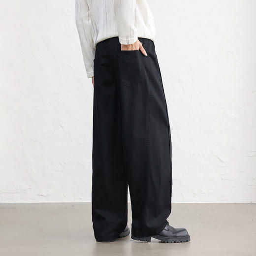 GXG男装【莱赛尔】25秋季简约纯色松紧腰日常通勤男式直筒休闲裤K&C 商品图4