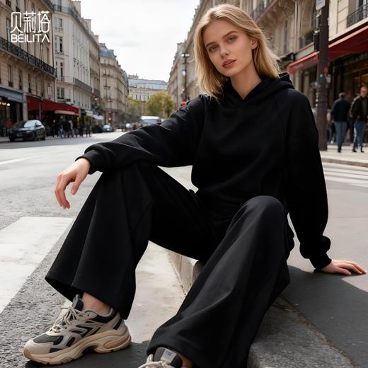 贝莉塔加厚加绒空气层连帽卫衣BLT5223女长袖运动上衣 商品图12