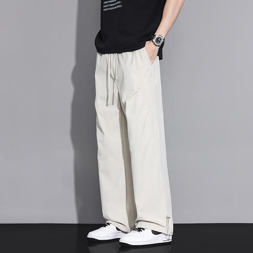 GXG男装2025春季弹力抽绳设计户外运动百搭宽松直筒休闲长裤K&C 商品图9
