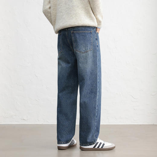 GXG男装25秋季简约复古舒适有型日常通勤直筒休闲男式牛仔长裤子K&C 商品图4